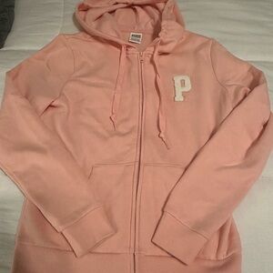 PINK full zip hoodie - XS